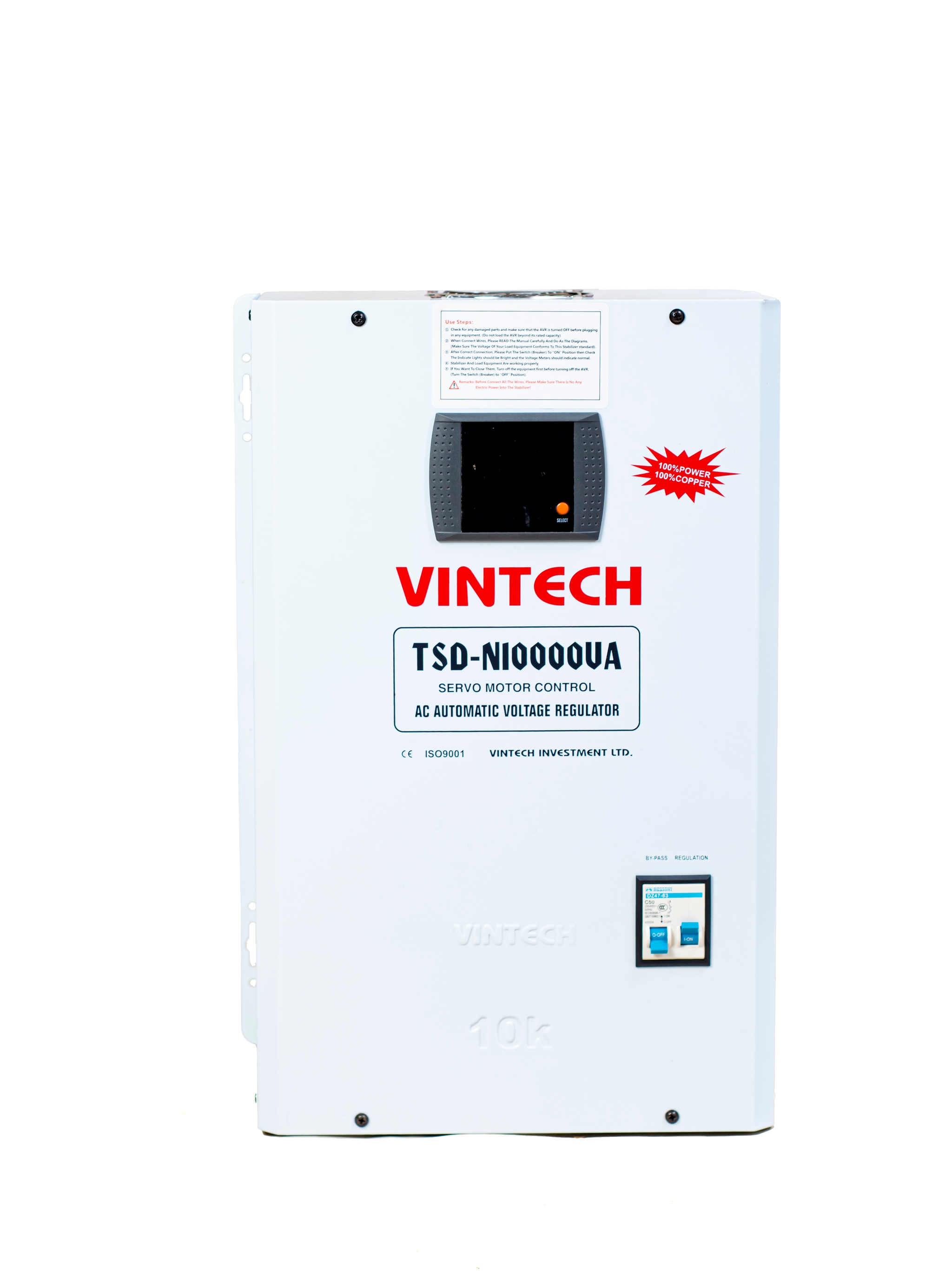 VINTECH 10kVA Wall Mount Single Phase Stabilizer